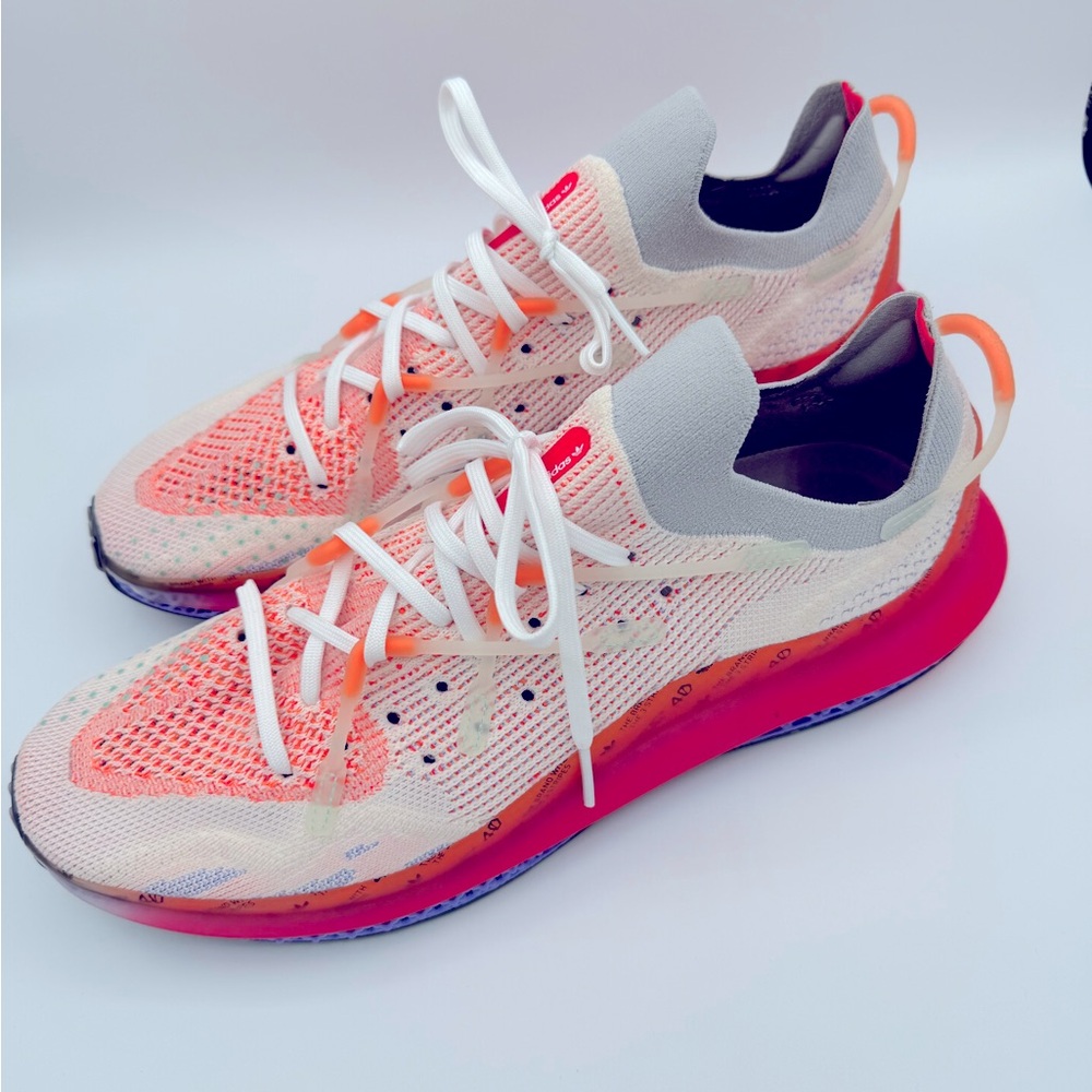 Adidas 4D Fusion Sunset White Purple shoes.